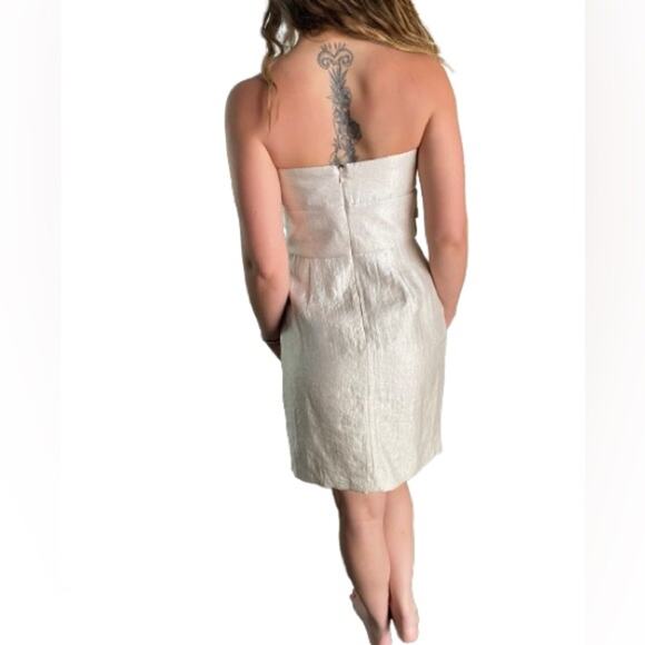 Max &‎ Cleo Champagne Strapless Sheath Dress Sz 6 - Picture 2 of 9